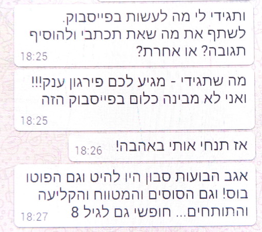 עוד ממה שקיבלתי בווטס אפ מלקוחה שלקחה את חבילת דוכנים ומשחקי יריד שעשועים